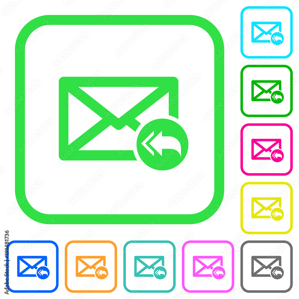 Mail reply to all recipient vivid colored flat icons Mail reply to all recipient vivid colored flat icons