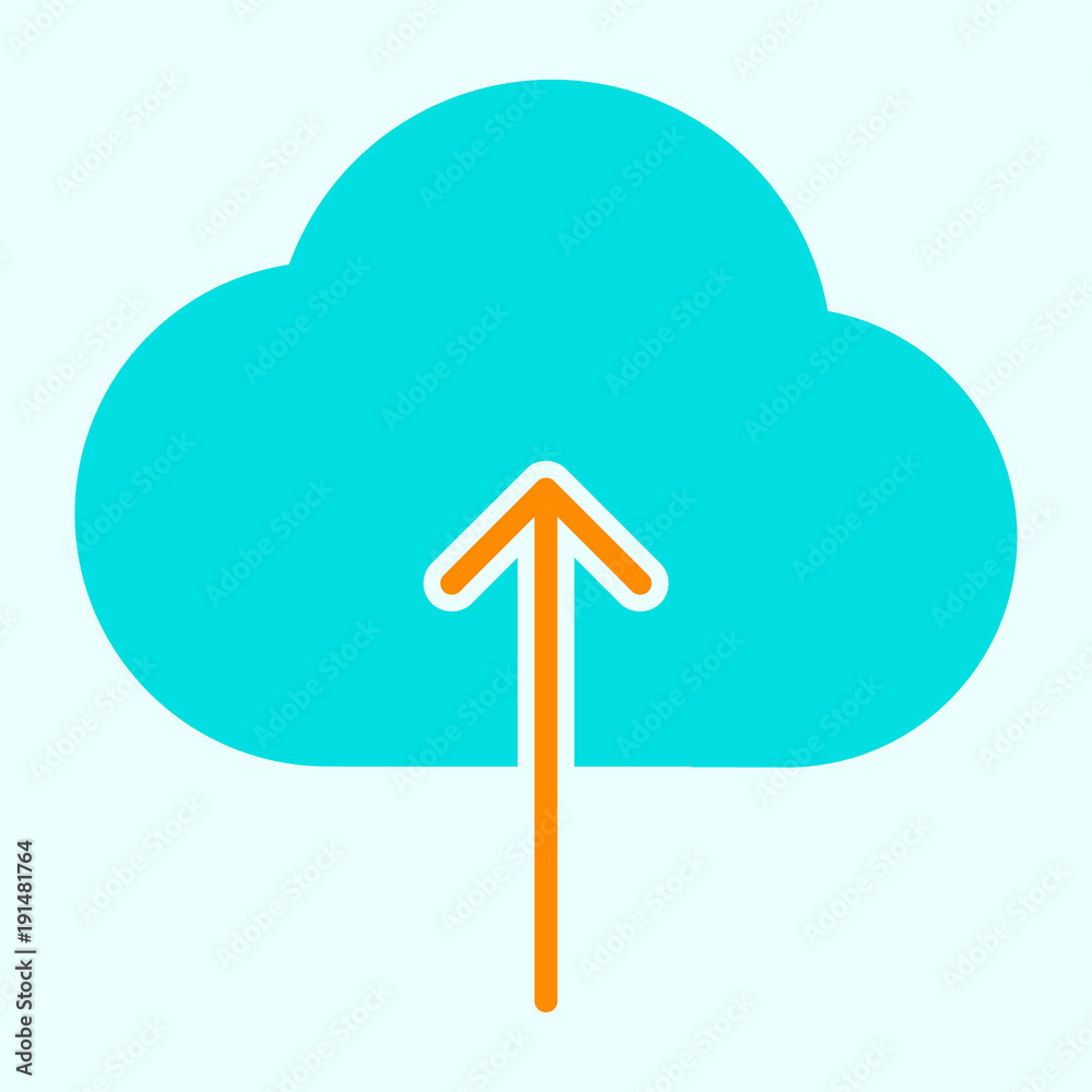 Cloud Upload Line Icon. Vector Simple Minimal 96x96 Pictogram Cloud Upload Line Icon. Vector Simple Minimal 96x96 Pictogram