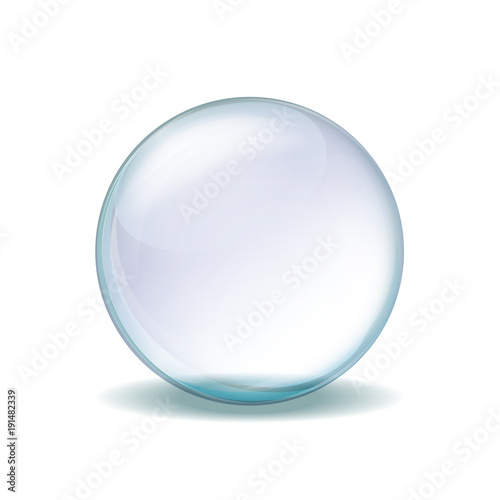 Realistic transparent glass sphere illustration