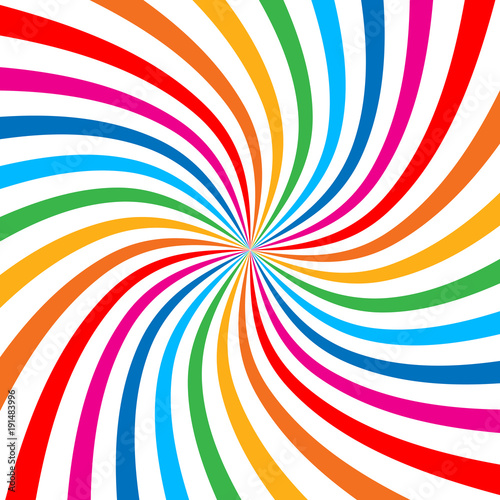 Colorful Bright Rainbow Spiral Background. Vector illustration.