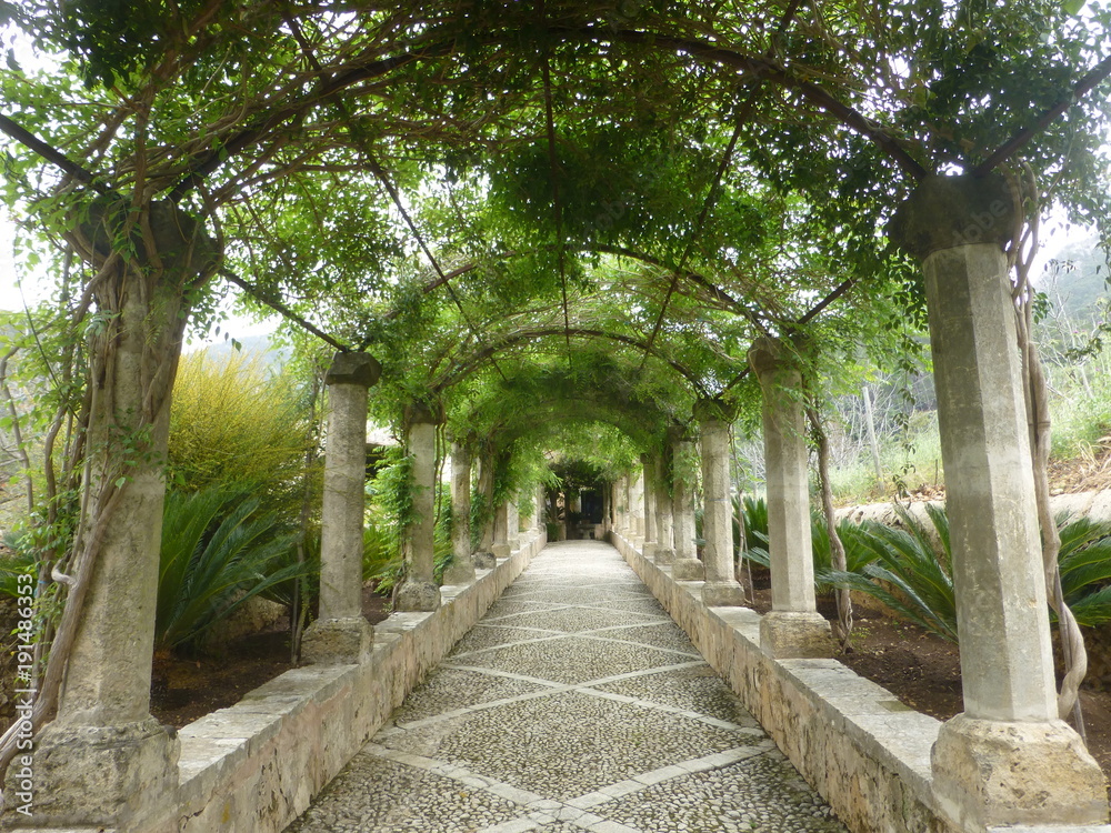 Los Jardines de Alfabia en Buñola (Mallorca), en la carretera de Palma a Sóller Los Jardines de Alfabia en Buñola (Mallorca), en la carretera de Palma a Sóller