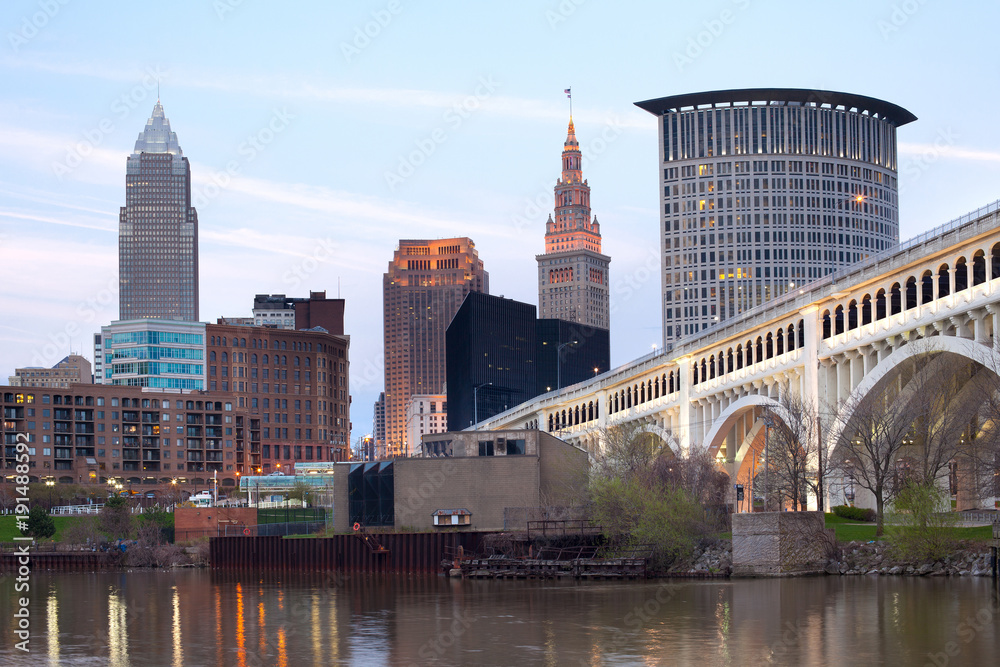 Downtown skyline of the city of Cleveland, Ohio