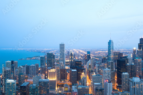 Elevated view of downtown Chicago  Illinois