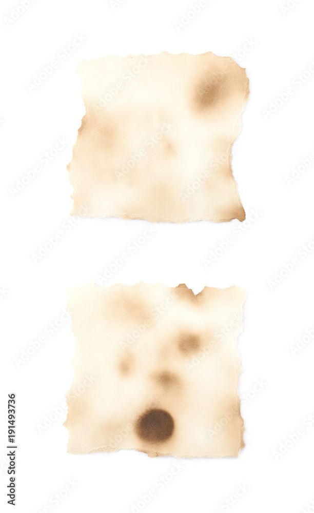 Burnt paper sheet isolated Burnt paper sheet isolated