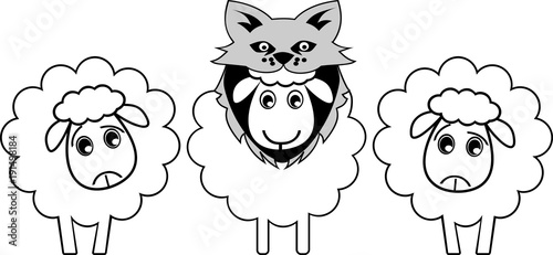 Un mouton se déguise en loup pour paraître plus fort et tromper l'adverser ou énemi

