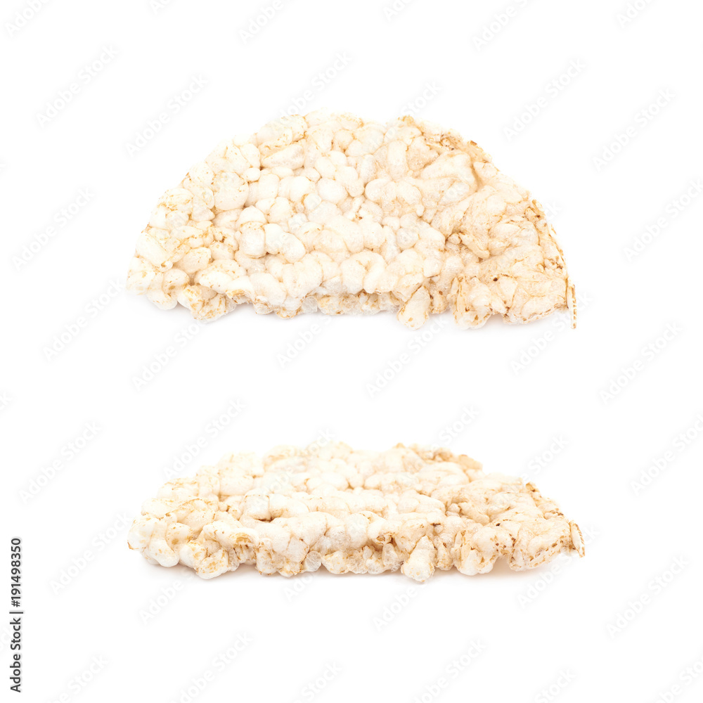 Air popped rice cakes isolated Air popped rice cakes isolated