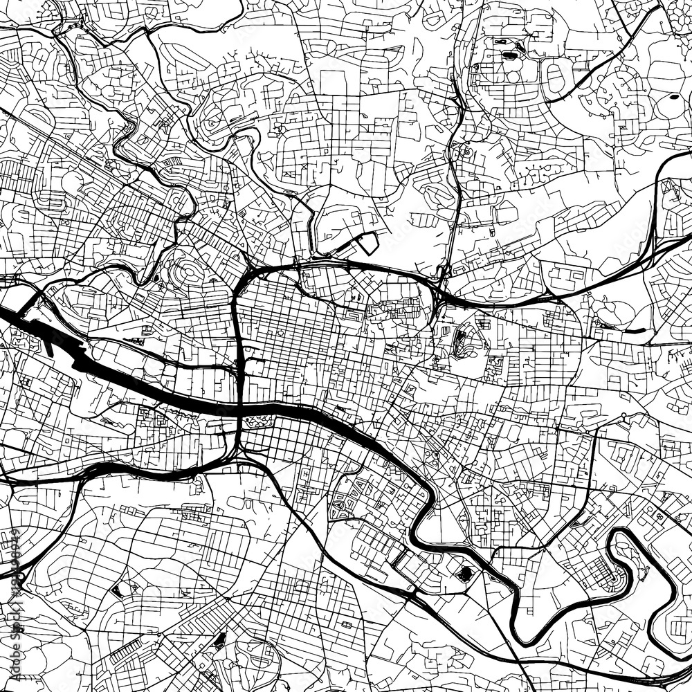 Obraz premium Glasgow Downtown Vector Map