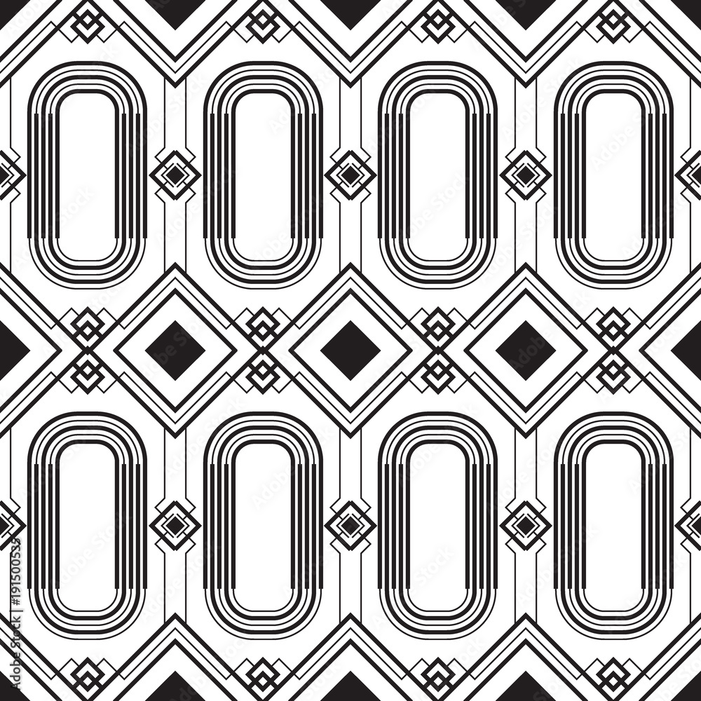 Abstract geometric seamless monochrome background02
