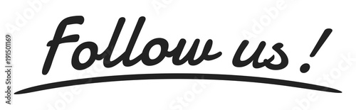 "Follow us" Handwriting, Vector Illustration