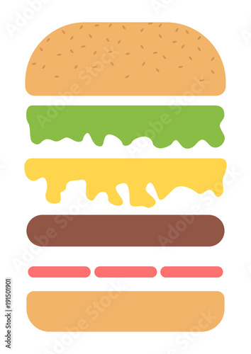 Burger ingredients layers style poster template