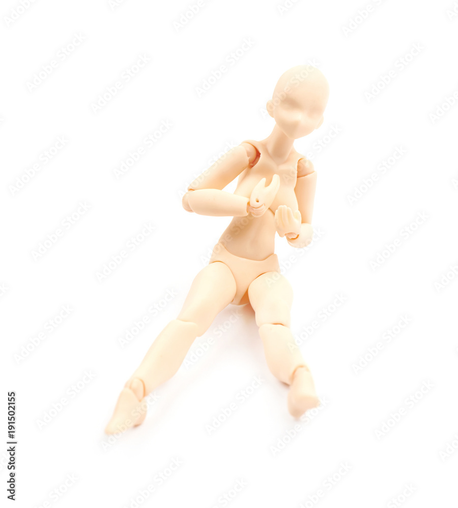 Plastic joint reference doll isolated Plastic joint reference doll isolated