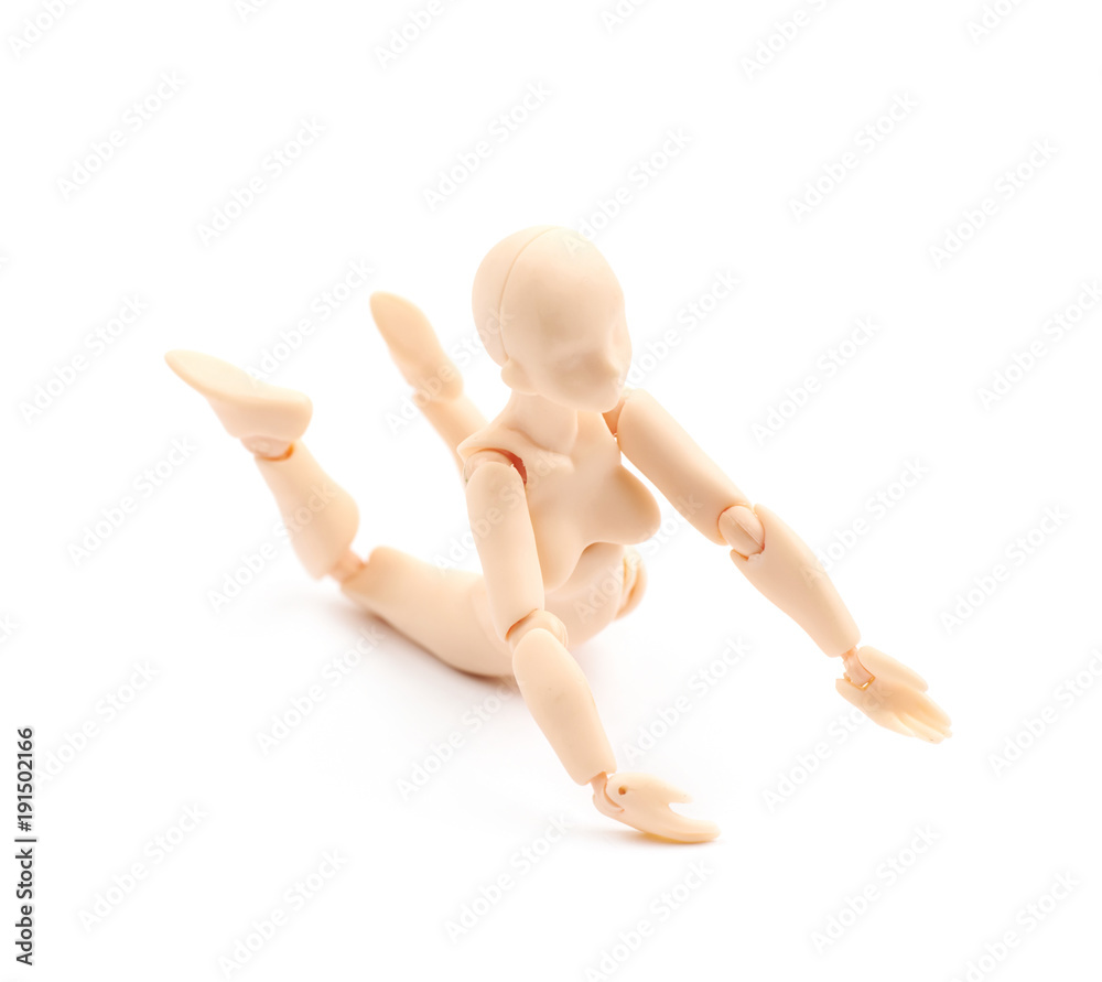 Plastic joint reference doll isolated Plastic joint reference doll isolated