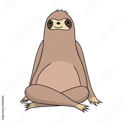 Relaxing cute cartoon sloth