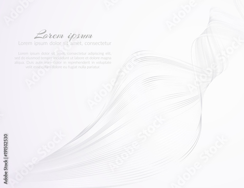 Abstract light beautiful wavy lines on a white background Pattern from the wave lines for the design of advertising template poster web Abstract modern background for business Template Vector drawing