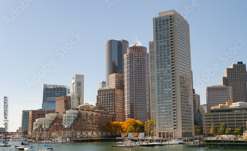 Beautifu view of Boston buildings and skyline  Massachusetts  USA