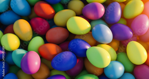 Large group of different Colorful Easter eggs photo