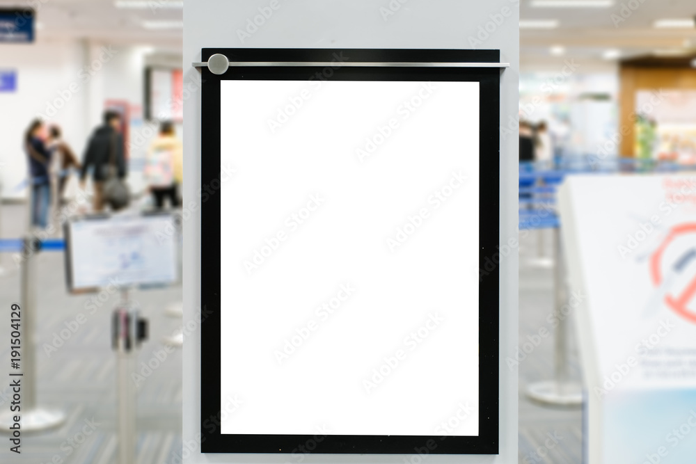 blank advertising billboard at airport. blank advertising billboard at airport.