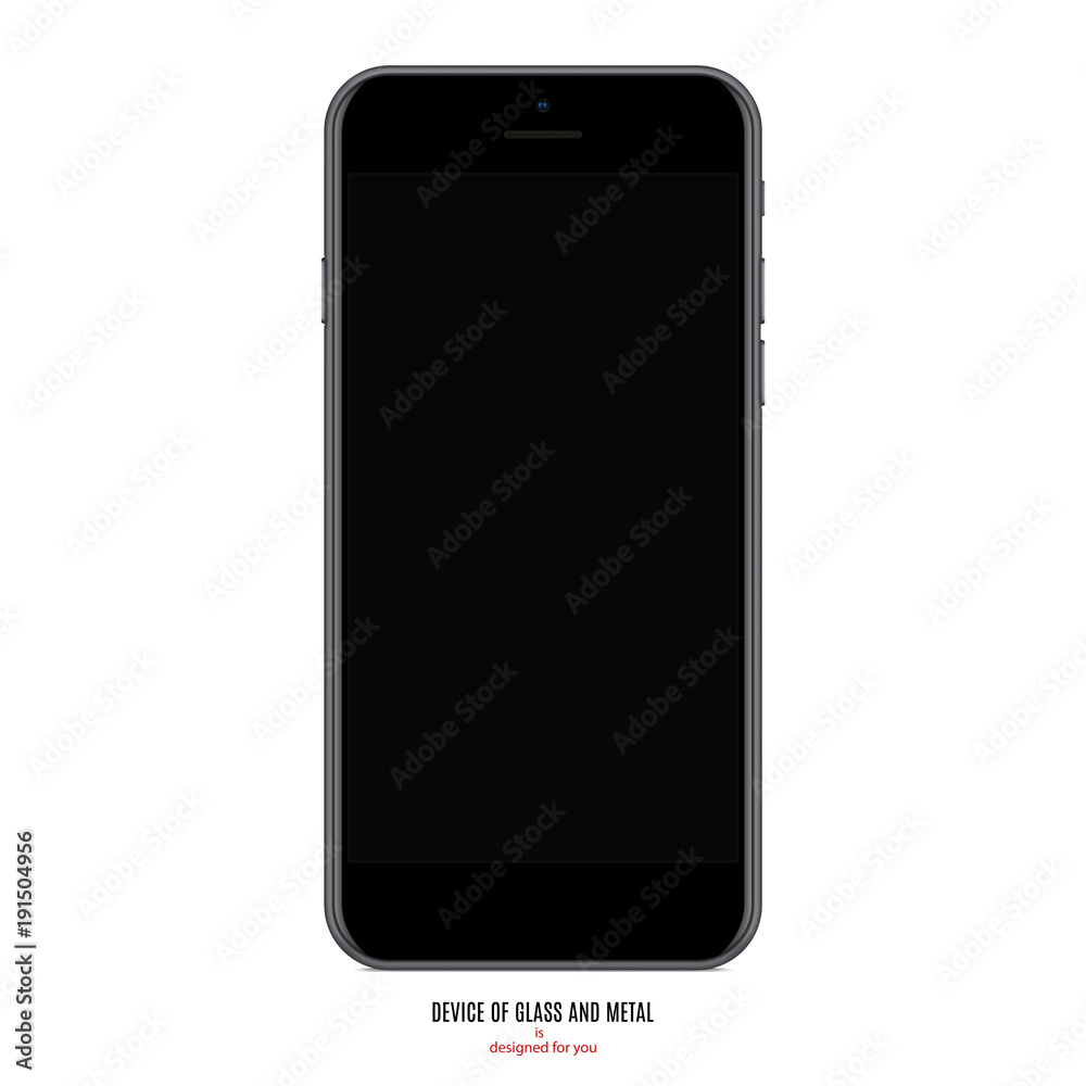 smartphone in matte black color with blank screen on white background. stock vector illustration eps10 smartphone in matte black color with blank screen on white background. stock vector illustration eps10