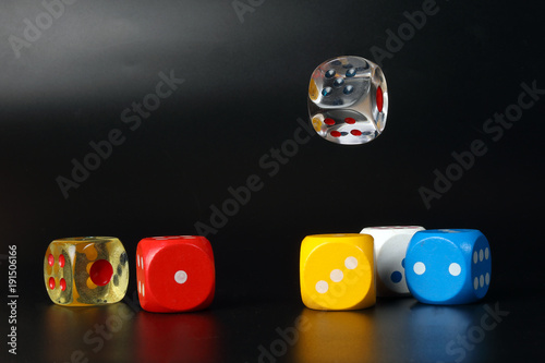 Colorful playing gaming dice