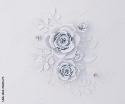 Fototapeta Naklejka Na Ścianę i Meble -  Paper flower craft abstract background.