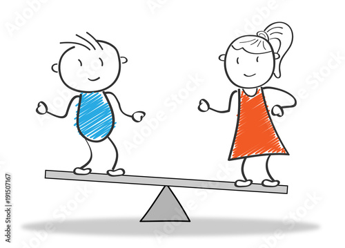 Strichmännchen / Vektor / Balance