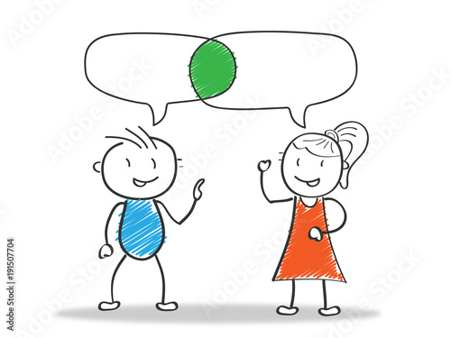 Strichmännchen / Vektor / Sprechblase