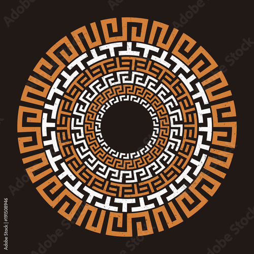 Ancient Greek round meander key