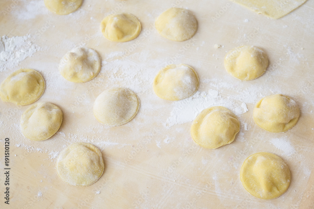 preparation at home of the tortellini preparation at home of the tortellini