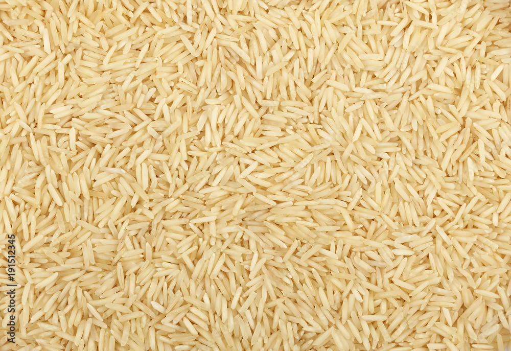 White Indian Basmati rice close up background