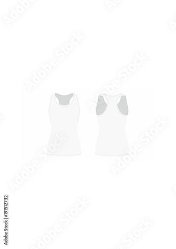 Front and back views of women's white t-shirt on white background