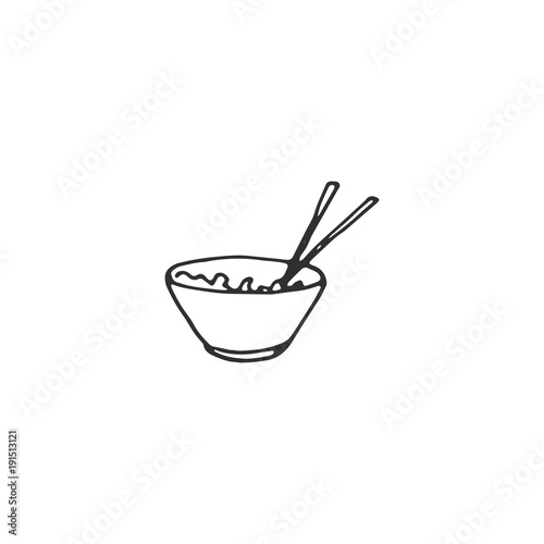 a plate with chopsticks vector draw