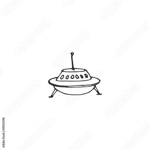 Obraz na plátně Flying saucer vector draw