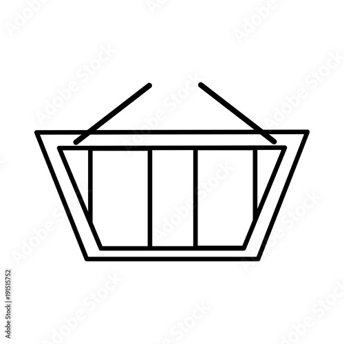 line market basket shopping commerce icon
