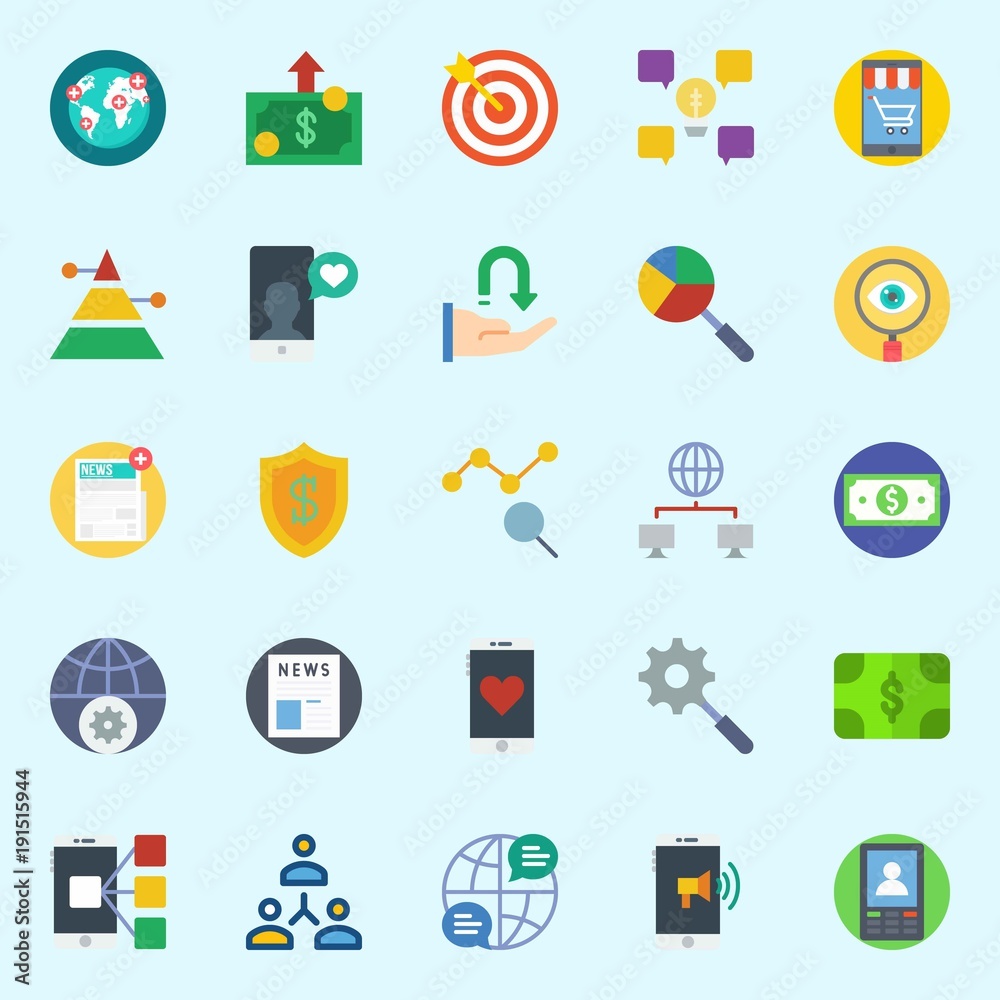 icons set about Marketing. with smartphone, pyramid, idea, shield, internet and target icons set about Marketing. with smartphone, pyramid, idea, shield, internet and target