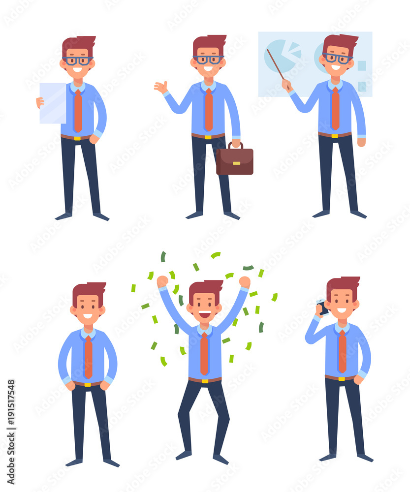 Business man. Office manager vector character. Business man. Office manager vector character.