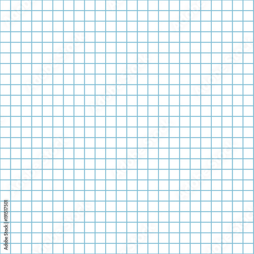 Checkered geometric background with blue lines. Sheet of school notebook. Vector illustration