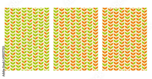 green leaf geometric vintage seamless pattern.