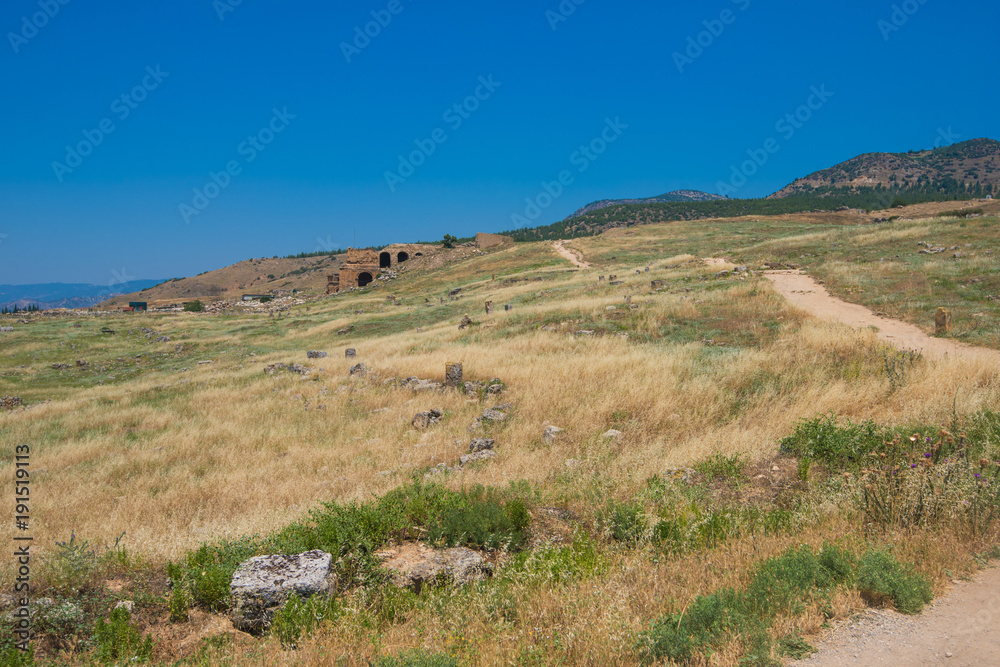 Photo of ancient city Hierapolis, near modern turkey city Denizli, Turkey Photo of ancient city Hierapolis, near modern turkey city Denizli, Turkey
