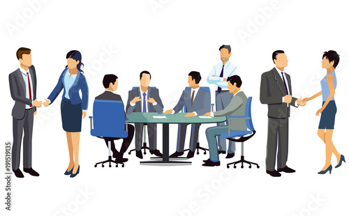 Begrüßung im Team, illustration