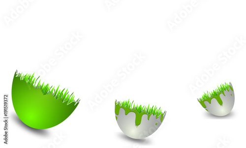 Ostereier Gras Schale Nest Wiese Ostern