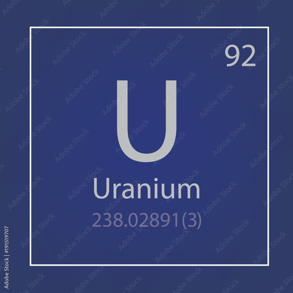 Uranium U chemical element icon- vector illustration