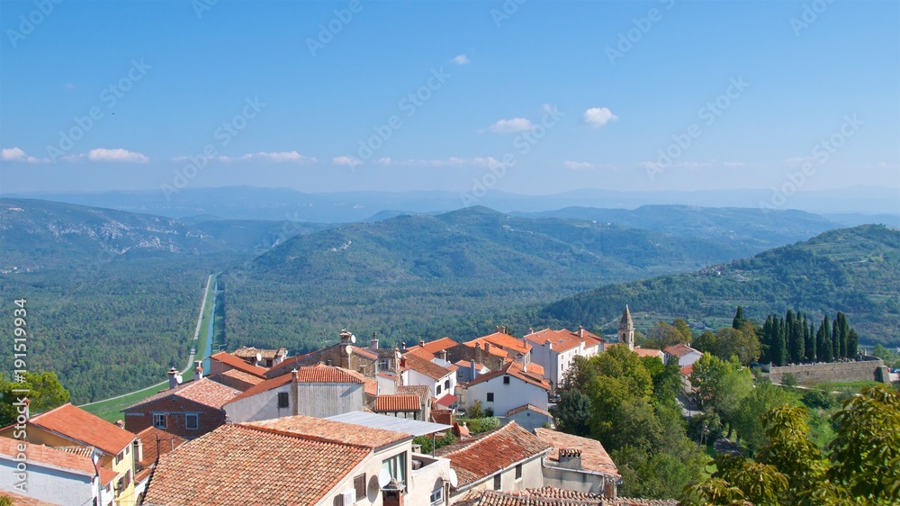 Motovun, medieval town on top of the hill in Istria, Croatia