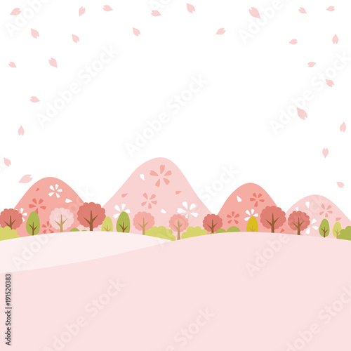 春の郊外の風景