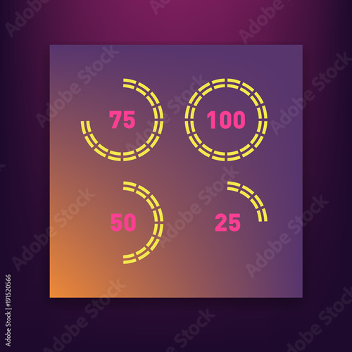 Dashboard UI and UX Kit. Bar chart and line graph designs. Different infographic elements. Dark background. Head-up display elements for the web and app. Futuristic user interface. Virtual graphic.