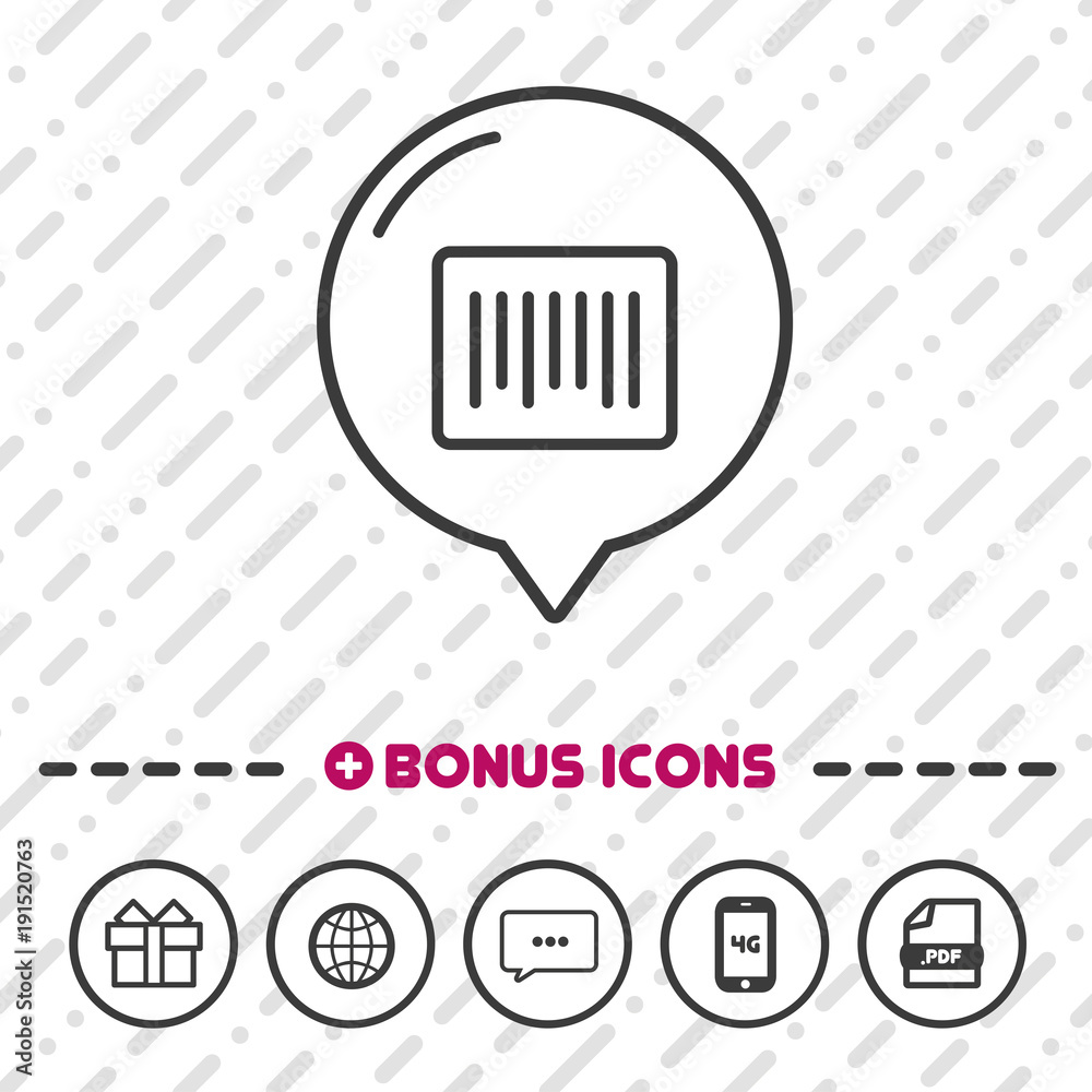 Barcode line icon. Scan code symbol. Barcode line icon. Scan code symbol.