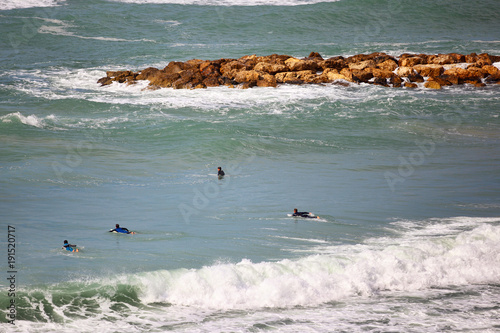 Surfers in the water