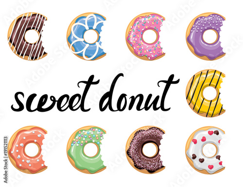 vector glazed colorful donuts