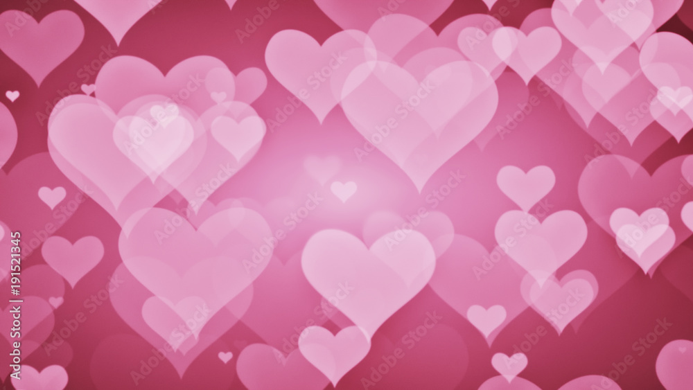 Soft Pink Background With Hearts. Valentines Day Concept