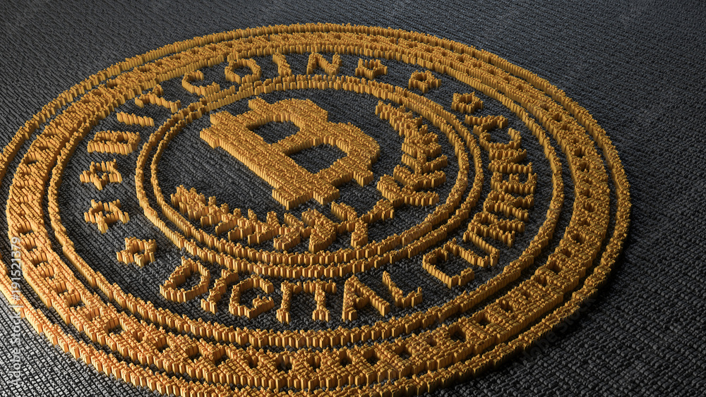 Obraz premium bitcoin coin 3d rendering plane