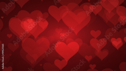 Soft Red Background With Hearts. Valentines Day Concept
